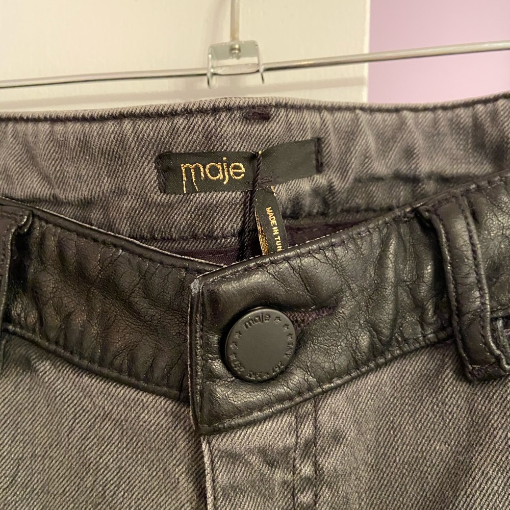 Maje Glorious Grey Faux Women’s Jeans - Picture 3 of 8